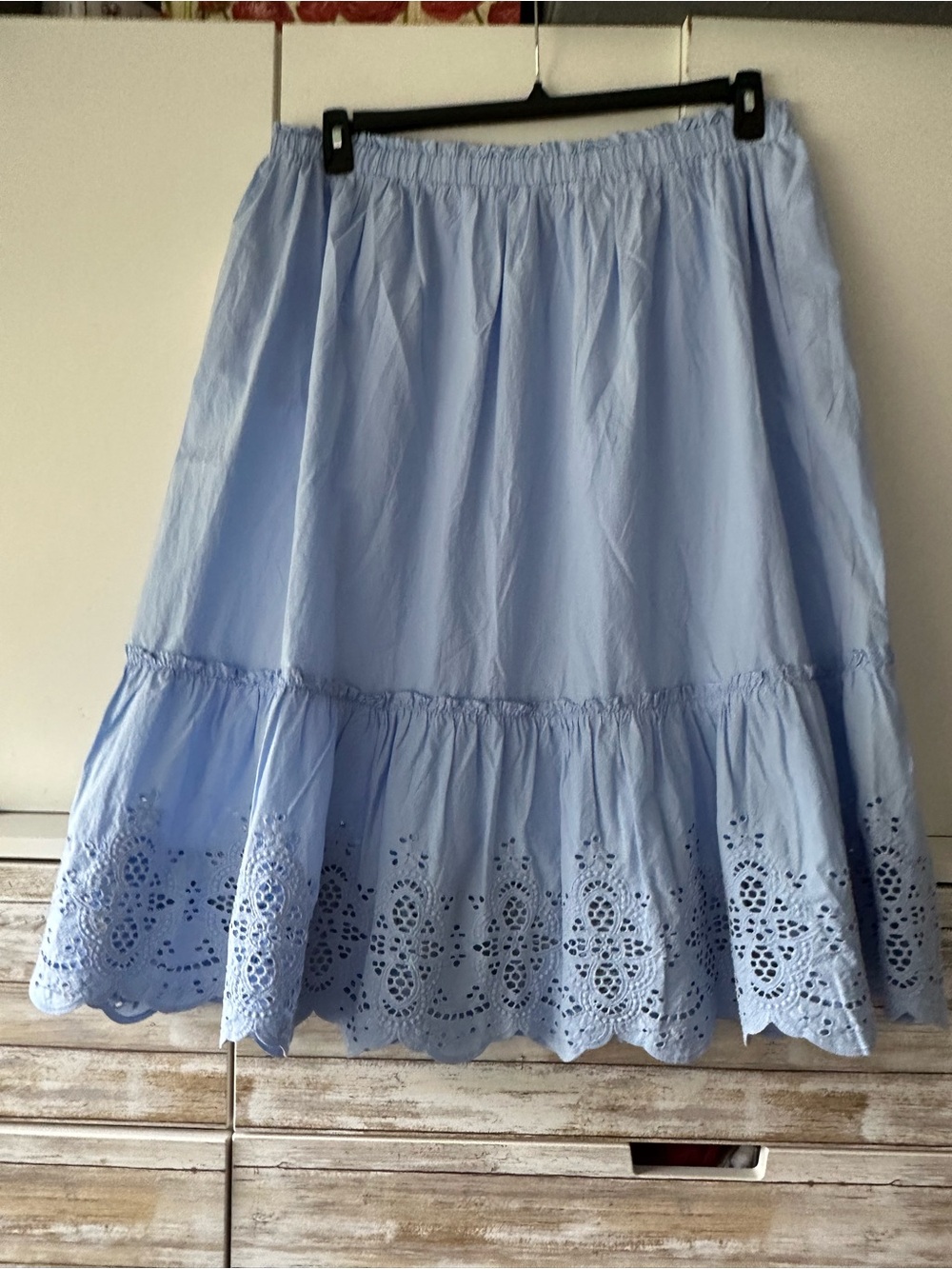 💙🌸 Time and Tru Eyelet Trim Midi Skirt NWT XL 16-18